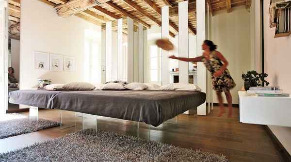 Дизайнерская кровать, парящая в воздухе: фото, идея